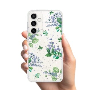 Etui do Samsung Galaxy S23 Plus przeźroczyste, silikonowe Flexi, fioletowe kwiatkiGalaxy S23 FE, S 23, S 23 plus-1
