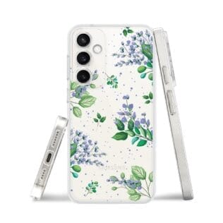 Etui do Samsung Galaxy S23 Plus przeźroczyste, silikonowe Flexi, fioletowe kwiatkiGalaxy S23 FE, S 23, S 23 plus-2