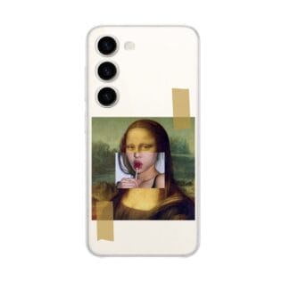 Etui do Samsung Galaxy S23 przeźroczyste, silikonowe Flexi, Mona Lisa z lizakiem (1)