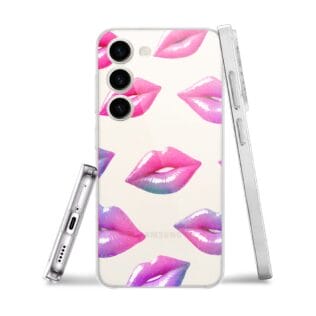 Etui do Samsung Galaxy S23 przeźroczyste, silikonowe Flexi, hologramowe usta (1)