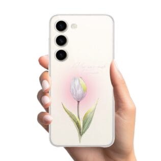 Etui do Samsung Galaxy S23 przeźroczyste, silikonowe Flexi, kwiaty, tulipan (2)