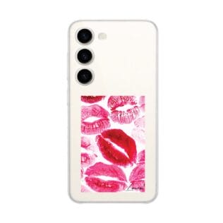 Etui do Samsung Galaxy S23 przeźroczyste, silikonowe Flexi, pocałunki z napisem love (1)