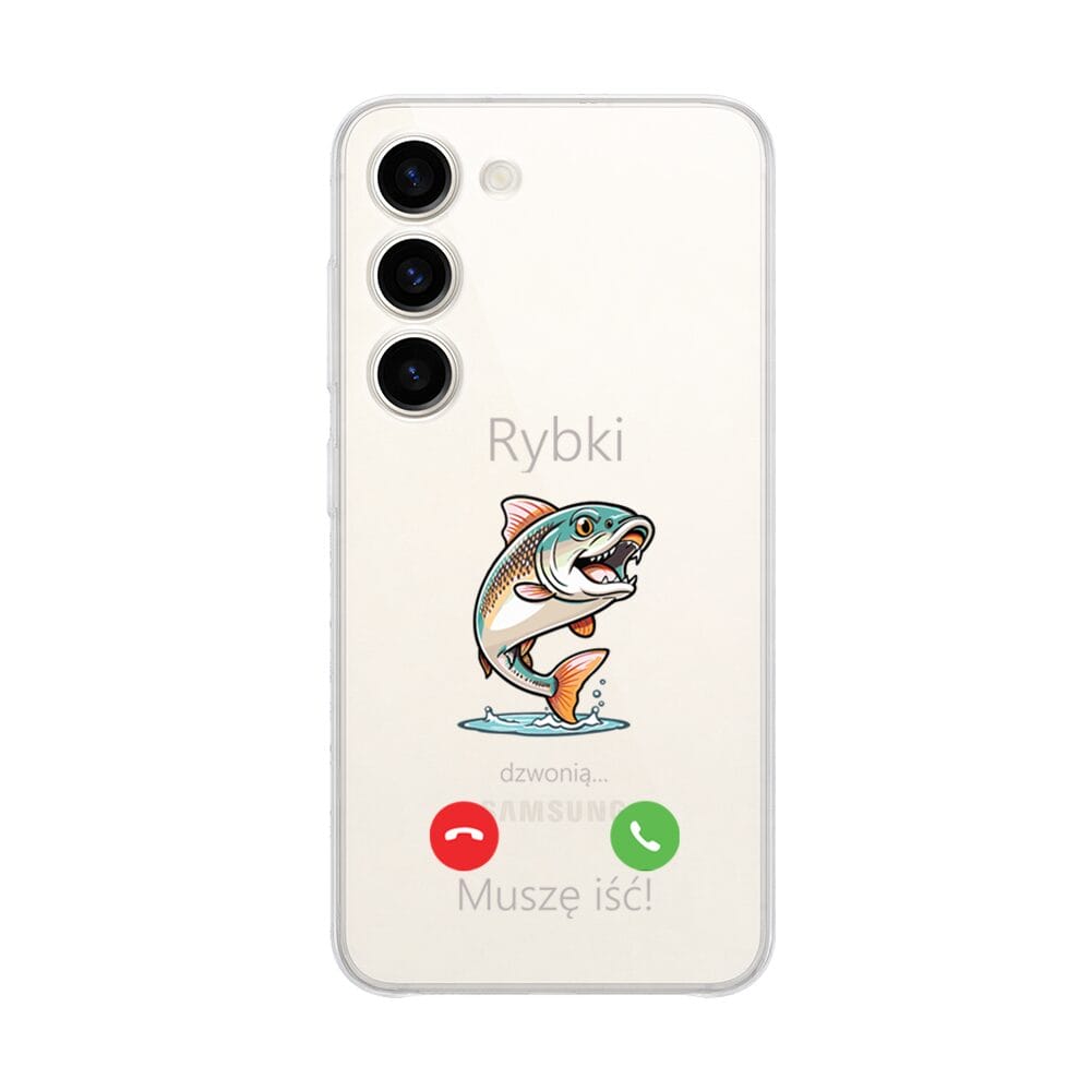 Etui do Samsung Galaxy S23 przeźroczyste, silikonowe Flexi, rybki dzwonią (1)