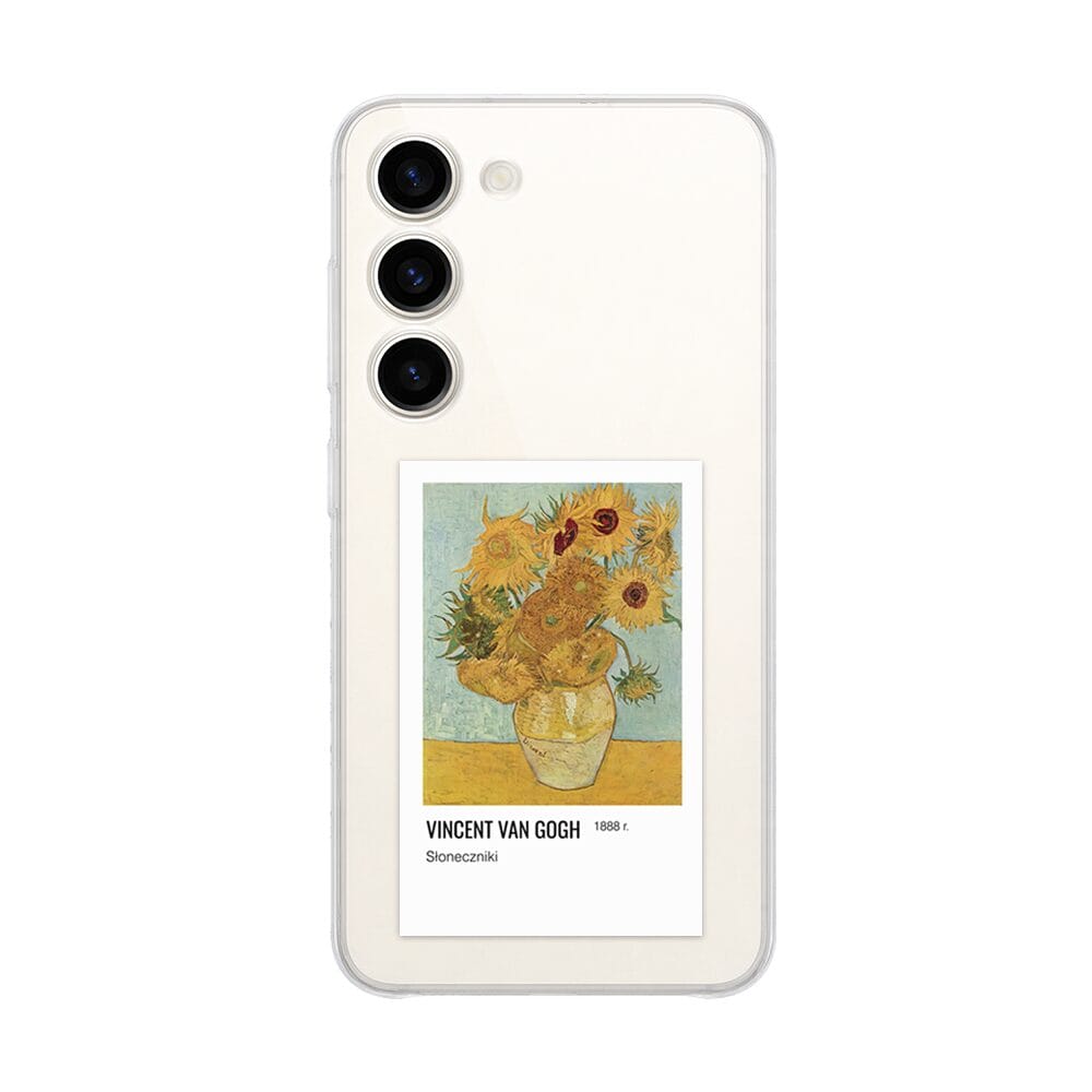 Etui do Samsung Galaxy S23 przeźroczyste, silikonowe Flexi, słoneczniki Van Gogh (1)