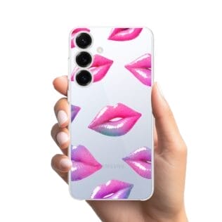 Etui do Samsung Galaxy S25 Plus przeźroczyste, silikonowe Flexi, hologramowe ustaSamsung Galaxy S25 i S25 pLUS-1