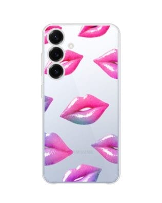 Etui do Samsung Galaxy S25 przeźroczyste, silikonowe Flexi, hologramowe usta