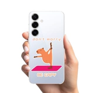 Etui do Samsung Galaxy S25 Plus przeźroczyste, silikonowe Flexi, kapibaraSamsung Galaxy S25 i S25 pLUS-1