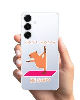 Etui do Samsung Galaxy S25 przeźroczyste, silikonowe Flexi, kapibara