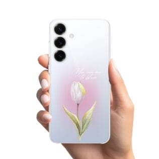 Etui do Samsung Galaxy S25 Plus przeźroczyste, silikonowe Flexi, kwiaty, tulipanSamsung Galaxy S25 i S25 pLUS-1