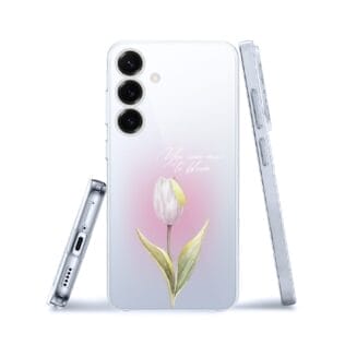 Etui do Samsung Galaxy S25 Plus przeźroczyste, silikonowe Flexi, kwiaty, tulipanSamsung Galaxy S25 i S25 pLUS