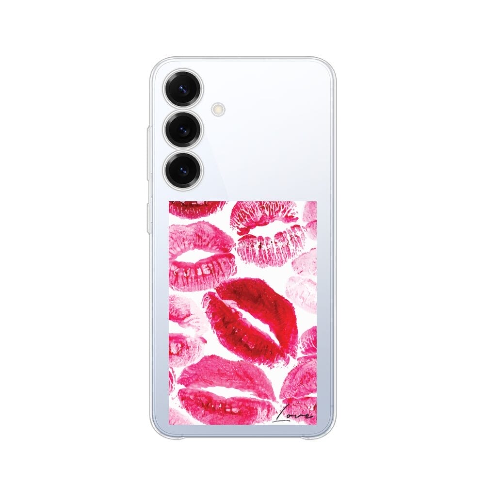 Etui do Samsung Galaxy S25 Plus przeźroczyste, silikonowe Flexi, pocałunki z napisem loveSamsung Galaxy S25 i S25 pLUS-2