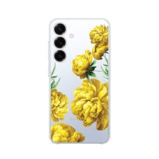 Etui do Samsung Galaxy S25 Plus przeźroczyste, silikonowe Flexi, żółte piwonieSamsung Galaxy S25 i S25 pLUS-2