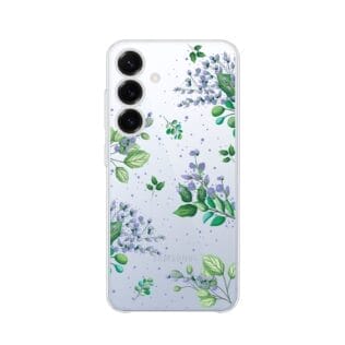 Etui do Samsung Galaxy S25 przeźroczyste, silikonowe Flexi, fioletowe kwiatkiSamsung Galaxy S25 i S25 pLUS-2
