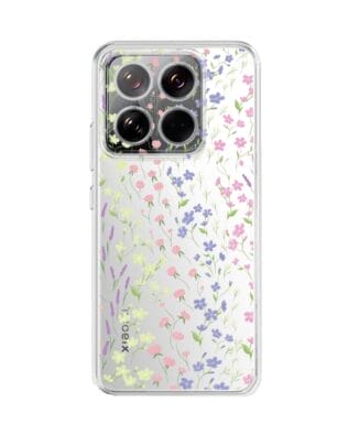 Etui do Xiaomi 14 Pro przeźroczyste, silikonowe Flexi, kwiaty polne