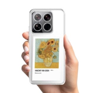 Etui do Xiaomi 14 Pro przeźroczyste, silikonowe Flexi, słonecznikiXIAOMI 14-1