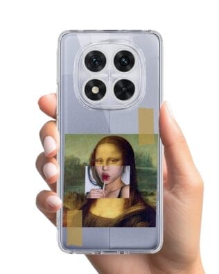 Etui do Xiaomi Redmi Note 14 Pro 5G przeźroczyste, silikonowe Flexi, Mona Lisa z lizakiem