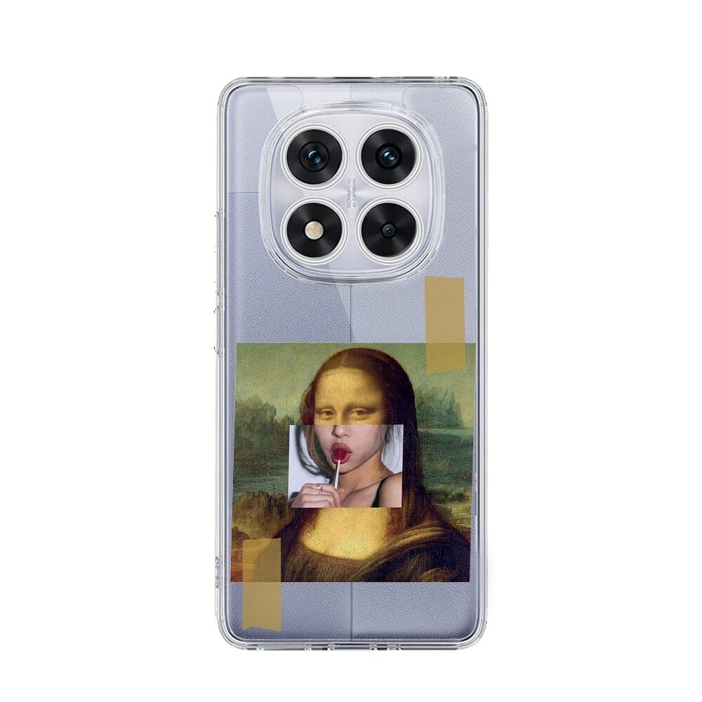 Etui do Xiaomi Redmi Note 14 Pro 5G przeźroczyste, silikonowe Flexi, Mona Lisa z lizakiemRedmi Note 14 Pro 5G