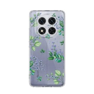 Etui do Xiaomi Redmi Note 14 Pro 5G przeźroczyste, silikonowe Flexi, fioletowe kwiatkiRedmi Note 14 Pro 5G