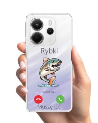 Etui do Xiaomi Redmi Note 14 4G przeźroczyste, silikonowe Flexi, rybki dzwonią