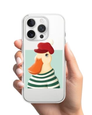 Etui do iPhone 13 Pro Max przeźroczyste, silikonowe Flexi, kaczuszka