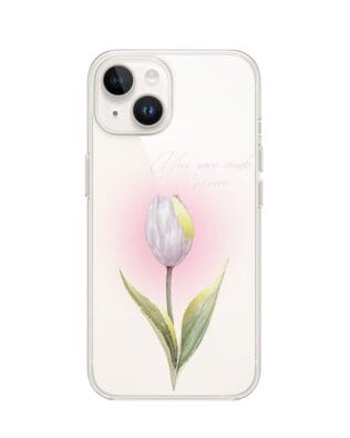 Etui do iPhone 13 przeźroczyste, silikonowe Flexi, kwiaty, tulipan
