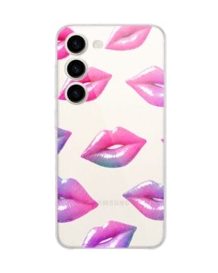 Etui do Samsung Galaxy S23 przeźroczyste, silikonowe Flexi, hologramowe usta