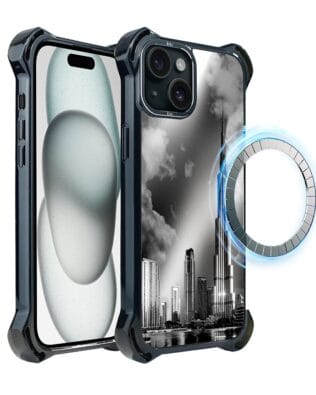 Etui do iPhone 15 IBIZU DropGuard Ultra z MagSafe, Noir City, Burj Khalifa