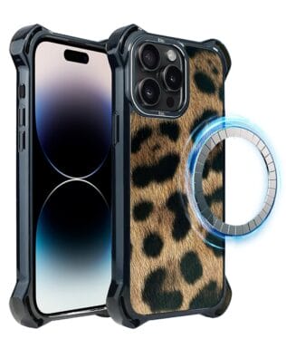 Etui do iPhone 14 Pro IBIZU DropGuard Ultra z MagSafe, Zew Natury, Lampart