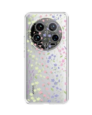 Etui do Xiaomi 14 Ultra przeźroczyste, silikonowe Flexi, kwiaty polne