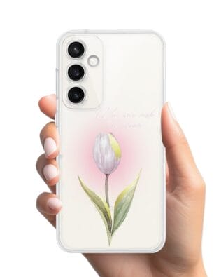 Etui do Samsung Galaxy S23 FE 5G przeźroczyste, silikonowe Flexi, kwiaty, tulipan