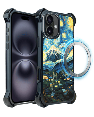 Etui iPhone 16 IBIZU DropGuard Ultra z MagSafe, Van Gogh, gwieździsta noc