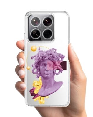 Etui do Xiaomi 14 przeźroczyste, silikonowe Flexi, antyczna figura, meduza