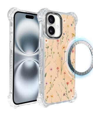 Etui iPhone 16 Plus IBIZU DropGuard Ultra z MagSafe, Pastel Bloom, Koralowa łąka