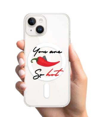 Etui do iPhone 13 Mini z MagSafe przeźroczyste, silikonowe Flexi, papryczka chilli