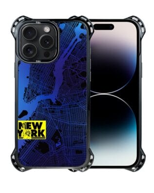 Etui do iPhone 14 Pro Max IBIZU DropGuard Ultra z MagSafe, Mapy Świata, New York