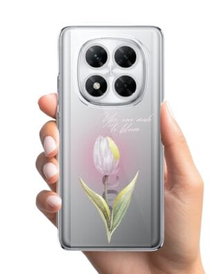 Etui do Xiaomi POCO X7 przeźroczyste, silikonowe Flexi, kwiaty, tulipan