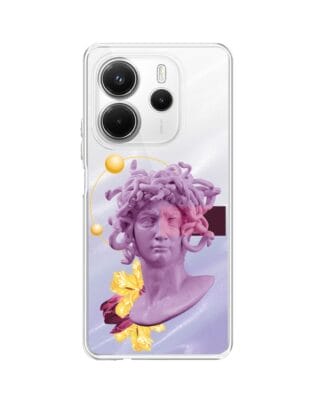 Etui do Xiaomi Redmi Note 14 5G przeźroczyste, silikonowe Flexi, antyczna figura, meduza