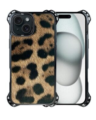 Etui do iPhone 15 IBIZU DropGuard Ultra z MagSafe, Zew Natury, Lampart