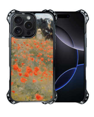 Etui do iPhone 16 Pro IBIZU DropGuard Ultra z MagSafe, Claude Monet, pole maków