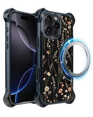 Etui do iPhone 16 Pro Max IBIZU DropGuard Ultra z MagSafe, Pastel Bloom, Północny ogród