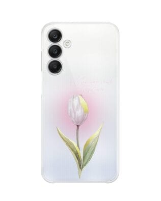Etui do Samsung Galaxy A25 5G przeźroczyste, silikonowe Flexi, kwiaty, tulipan