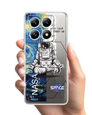 Etui do Xiaomi 14T Pro przeźroczyste, silikonowe Flexi, Keep Calm in Cosmos