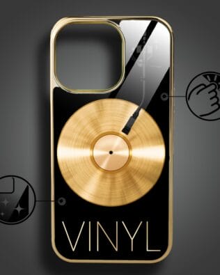 Etui do iPhone 16 Pro Max IBIZU Elite Glass z MagSafe, szklany tył, Golden Midnight, Vinyl Lux, złote