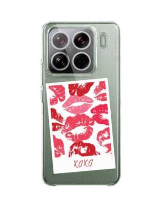Etui do Xiaomi 15 Pro przeźroczyste, silikonowe Flexi, pocałunki, polaroid