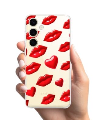 Etui do Samsung Galaxy S24 przeźroczyste, silikonowe Flexi, czerwone usta