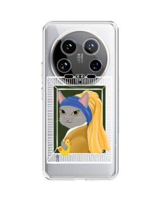 Etui do Xiaomi 14 Ultra przeźroczyste, silikonowe Flexi, kotek z kurczakiem