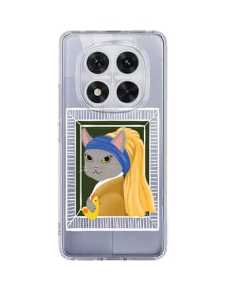 Etui do Xiaomi 14 Pro przeźroczyste, silikonowe Flexi, kotek z kurczakiem
