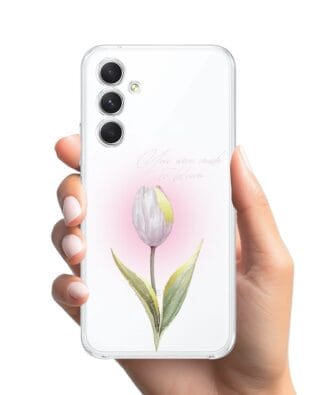 Etui do Samsung Galaxy A54 5G przeźroczyste, silikonowe Flexi, kwiaty, tulipan