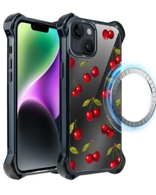 Etui do iPhone 14 IBIZU DropGuard Ultra z MagSafe, Midnight, Wiśniowa noc