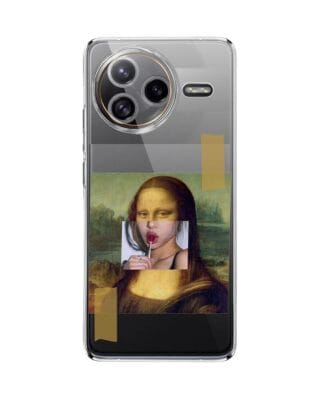 Etui do Xiaomi POCO F7 Ultra przeźroczyste, silikonowe Flexi, Mona Lisa z lizakiem